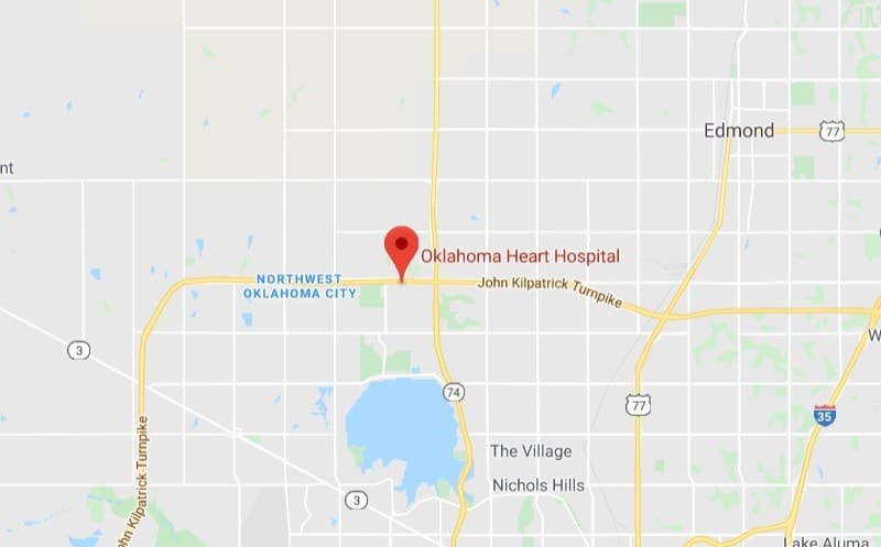 google map - oklahoma heart hospital - oklahoma city